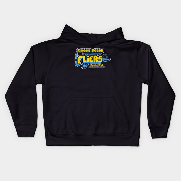 Cocoa Beach Fliers Baseball Team Kids Hoodie by AlfieDreamy 